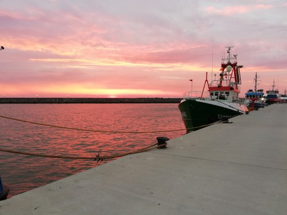 Sonnenuntergang im Hafen von Sassnitz